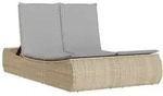 vidaXL Doppel-Sonnenliege mit Auflagen Beige Poly Rattan