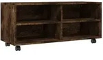 vidaXL TV-Schrank mit Rollen R&auml;uchereiche 90x35x35 cm Holzwerkstoff