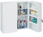 Relaxdays Medizinschrank XXL, 2-t&uuml;riger Medikamentenschrank, Stahl, 11 F&auml;cher,
