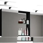 VCM Badm&ouml;bel Spiegelschrank Budasi Schwarz H. 59 x B. 112 cm T. 12 cm