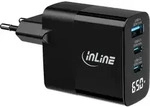 InLine&reg; USB PD Netzteil, GaN Ladeger&auml;t, 3-Port, USB-C + USB-A, 65W, mit Display