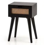 Nachttisch FineBuy Nachtkommode Boxspringbett Holz Rattan 60 cm Wiener Geflecht