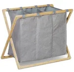Relaxdays W&auml;schesortierer, klappbarer W&auml;schesammler mit 3 F&auml;chern, 3x 28 L,