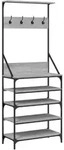 vidaXL Kleiderst&auml;nder mit Schuhablage Grau Sonoma 70x34x184 cm