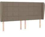 vidaXL Kopfteil mit Ohren Taupe 183x23x118/128 cm Stoff