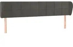vidaXL Kopfteil mit Ohren Dunkelgrau 183x23x78/88 cm Samt