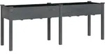 vidaXL Pflanzk&uuml;bel mit Einsatz Grau 203x53x76 cm Massivholz Tanne