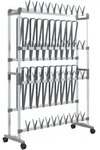 vidaXL Schuhregal mit Rollen Silbern 89x27x120 cm