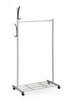 Relaxdays Garderobe mit Rollen, HBT: 165x80x44 cm, Metall, Ablage, mobiler