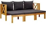 vidaXL 3-Sitzer-Gartenbank mit Kissen 179 cm Massivholz Akazie