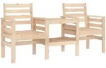 vidaXL Gartenbank mit Tisch 2-Sitzer Massivholz Kiefer
