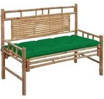 vidaXL Gartenbank mit Auflage 120 cm Bambus