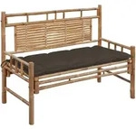 vidaXL Gartenbank mit Auflage 120 cm Bambus