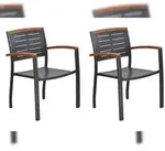 Merxx Tinos Stapelsessel Set 2tlg., Aluminium/Akazie