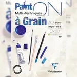 Clairefontaine PaintON &agrave; grain/gek&ouml;rnt, Block A2, kopfseitig geleimt, 20...
