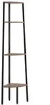 vidaXL Eckregal mit 4 B&ouml;den Dunkelbraun und Schwarz 45,5x31,5x150 cm