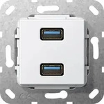 Gira UP Tragring 2xUSB A rws 568503