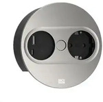 Bachmann TWIST 2 1x Steckdose 1x USB-Charger A/C, rund (946.004) Edelstahl-Optik