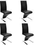 vidaXL Esszimmerst&uuml;hle 4 Stk. Schwarz Kunstleder
