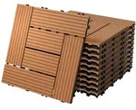 ECD Germany &ndash; WPC Terrassenfliesen &ndash; 30x30 cm 33 Stk.=3m2 Hellbraun Mosaik 