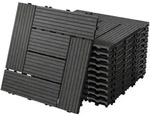 ECD Germany &ndash; WPC Terrassenfliesen &ndash; 30x30 cm 11 Stk.=1m2 Anthrazit Mosaik 