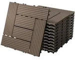 ECD Germany &ndash; WPC Terrassenfliesen &ndash; 30x30 cm 22 Stk.=2m2 Dunkelbraun Mosaik 
