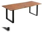 M&ouml;belliebling Esstisch Baumkante massiv Akazie nougatfarben 200 x 100 cm schwarz