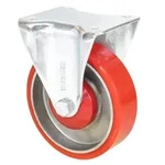 WAGNER Soft-Schwerlast Bockrolle - &Oslash; 125 mm, Stahl & Gusseisen, rot/silber, Platte,