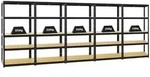 PROREGAL Mega Deal | 5x Schwerlastregal Slim Elephant S | HxBxT 180x90x45 cm | 5