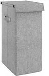 vidaXL Faltbarer W&auml;schekorb Grau 26 x 34,5 x 59,5cm Leinenimitat Stoff
