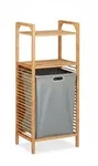 Relaxdays Badregal mit W&auml;schekorb, herausnehmbare Faltbox aus Stoff, Regal aus