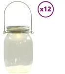 vidaXL Solarleuchten Einmachglas-Design 12 Stk. Warmwei&szlig;