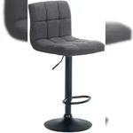 CLP Barhocker Calma Stoff hellgrau/schwarz