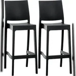 CLP 2er Set Barhocker Maya Kunststoff Kunststoff HBT: 105x45x51 cm schwarz
