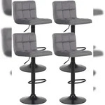 CLP 4er Set Barhocker Feni Samt grau