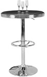 FineBuy Bartisch &Oslash; 60 cm American Diner Schwarz / Alu Design Bistrotisch...