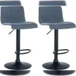 CLP 2er Set Barhocker Branford blau/Stoff