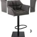 CLP Barhocker Damaso Stoffbezug titangrau/schwarz