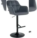 CLP Barhocker Natoma Samt dunkelgrau/Metall matt schwarz