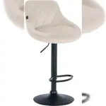 CLP Barhocker Lazio Samt creme/schwarz
