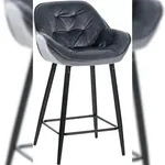 CLP Barhocker Gibson Samt Sitzh&ouml;he 76 cm dunkelgrau