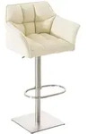 CLP Barhocker Damaso Kunstlederbezug creme/edelstahl