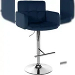 CLP Barhocker Los Angeles Samt Samt HBT: 93x60x56 cm blau chrom