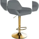 CLP Barhocker Braga Gold Kunstleder grau