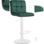 CLP Barhocker Peru Samt Samt HBT: 94x46x47 cm gr&uuml;n wei&szlig;