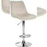 CLP Barhocker Toni Samt creme/chrom