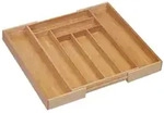 Relaxdays Besteckkasten Bambus, ausziehbar, HBT: 5 x 32,5 - 52 x 45,5 cm,