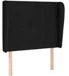 vidaXL Kopfteil mit Ohren Schwarz 103x23x118/128 cm Stoff