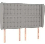 vidaXL Kopfteil mit Ohren Hellgrau 147x23x118/128 cm Stoff