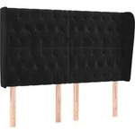 vidaXL Kopfteil mit Ohren Schwarz 147x23x118/128 cm Samt